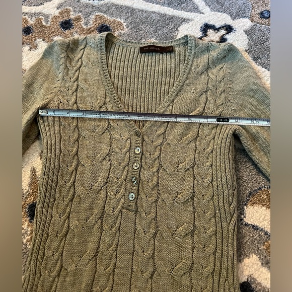Vintage - The Limited - Green V-Neck Sweater with Buttons - Soft - Picture 3 of 5